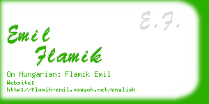 emil flamik business card